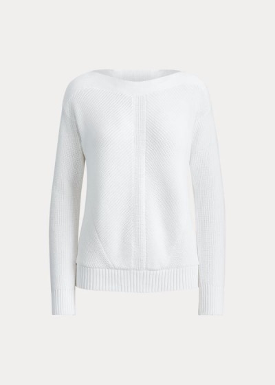 Sueter Ralph Lauren Mujer Blancos - Cotton Boatneck - NMEUP4165